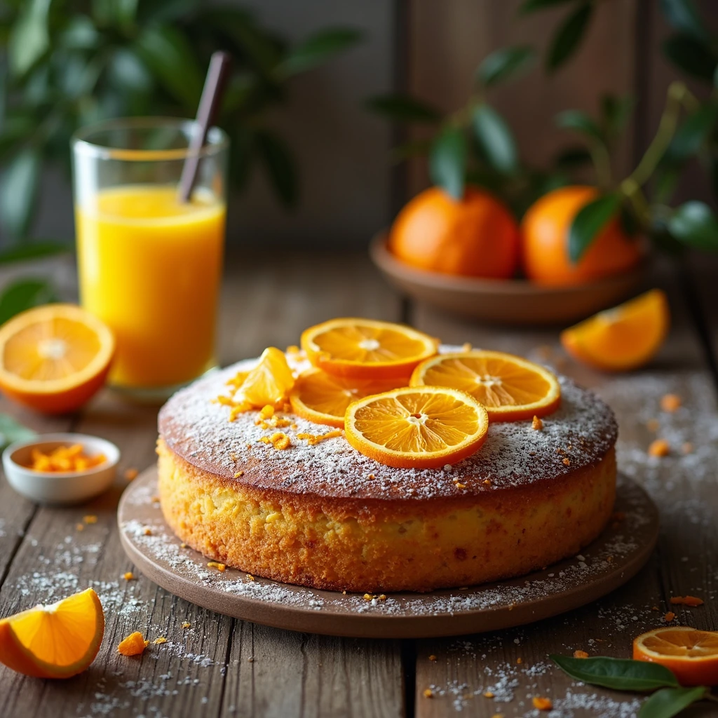 Orange cake with orange juice