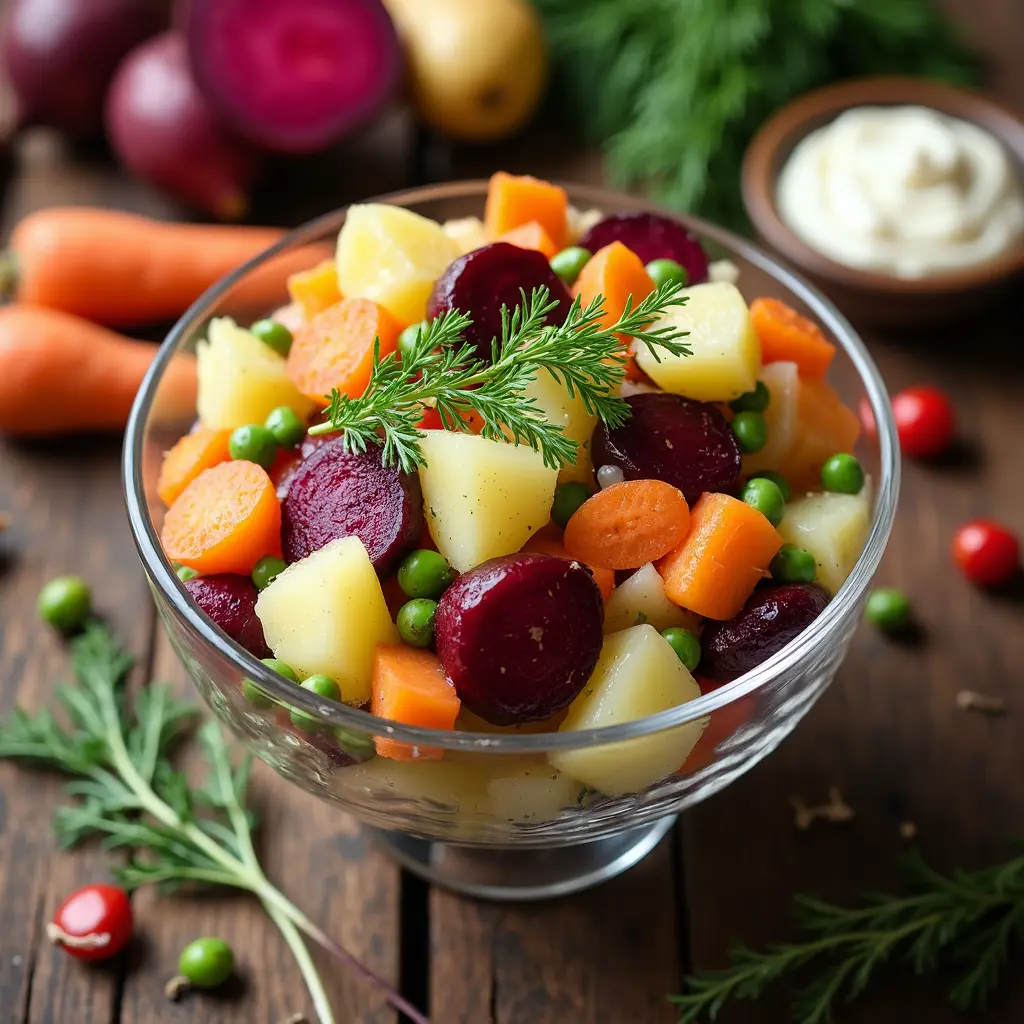 russian potato salad with beets