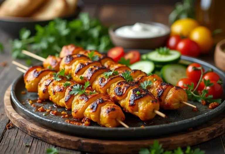 Golden Chicken SkewersSaffron Chicken Kebabs