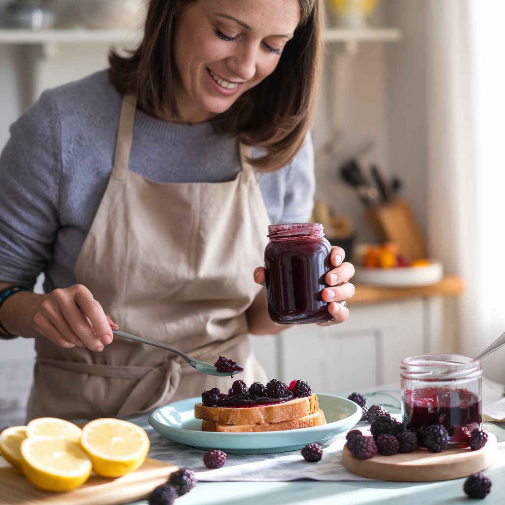 making blackberry jelly