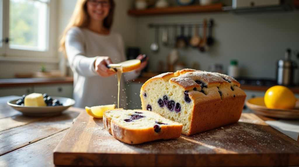 Lemon blueberry cream cheese sourdough